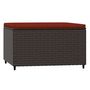 Voir la diapositive 5 : VIDAXL Repose-pied de jardin avec coussin marron resine tressee