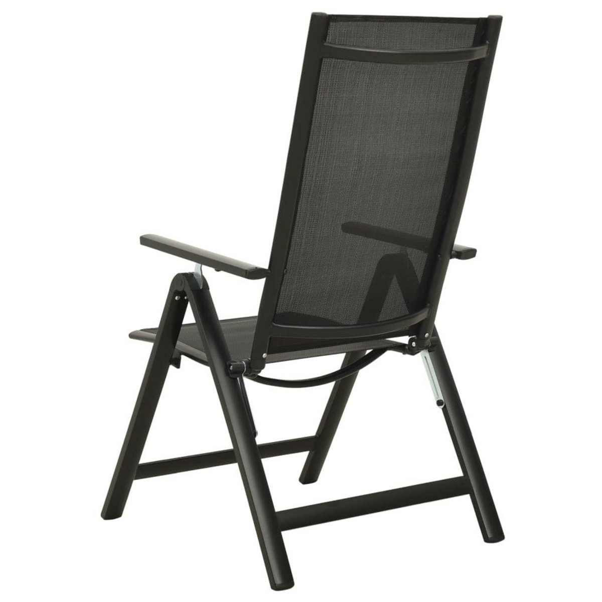 VIDAXL Chaises pliables de jardin lot de 2 Textilene et aluminium Noir