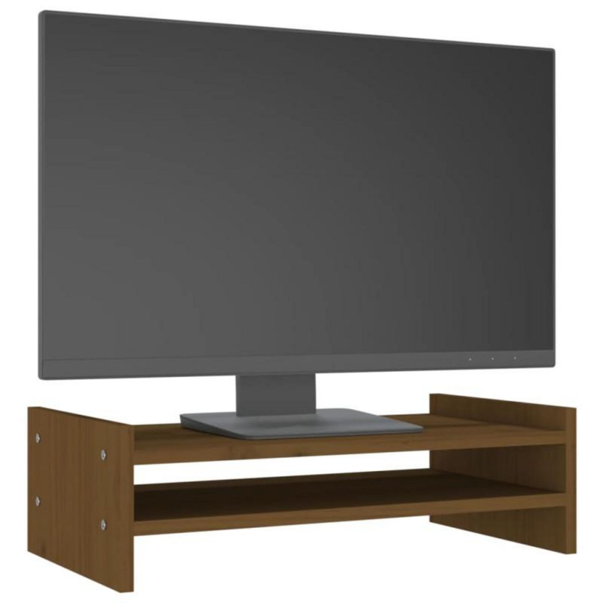 VIDAXL Support de moniteur Marron miel 50x27x15 cm Bois de pin solide