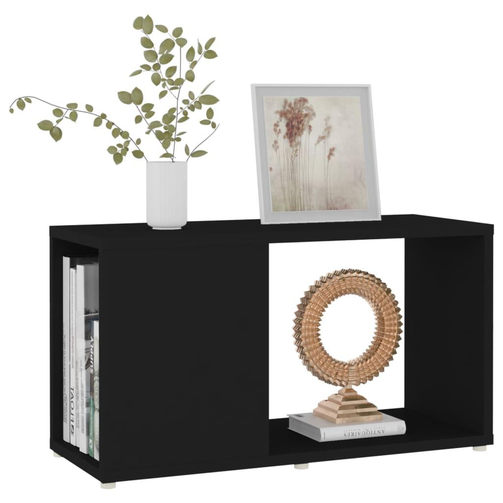 Voir la diapositive 4 : VIDAXL Meuble TV Noir 60x24x32 cm Bois d'ingenierie