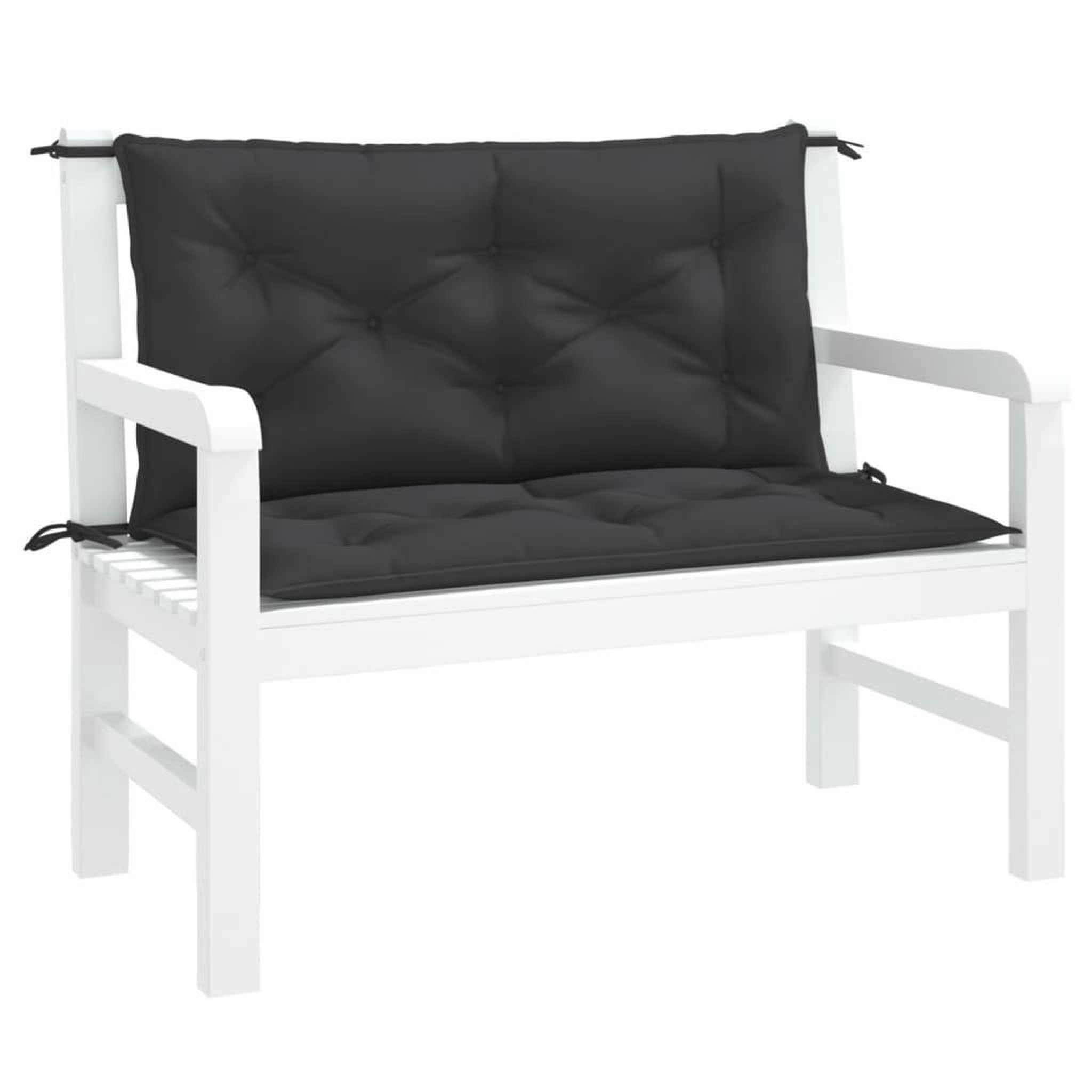Voir la diapositive 3 : VIDAXL Coussins de banc jardin lot de 2 noir 100x50x7 cm tissu Oxford