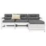 Voir la diapositive 1 : VIDAXL Salon de jardin 4 pcs blanc bois de pin massif