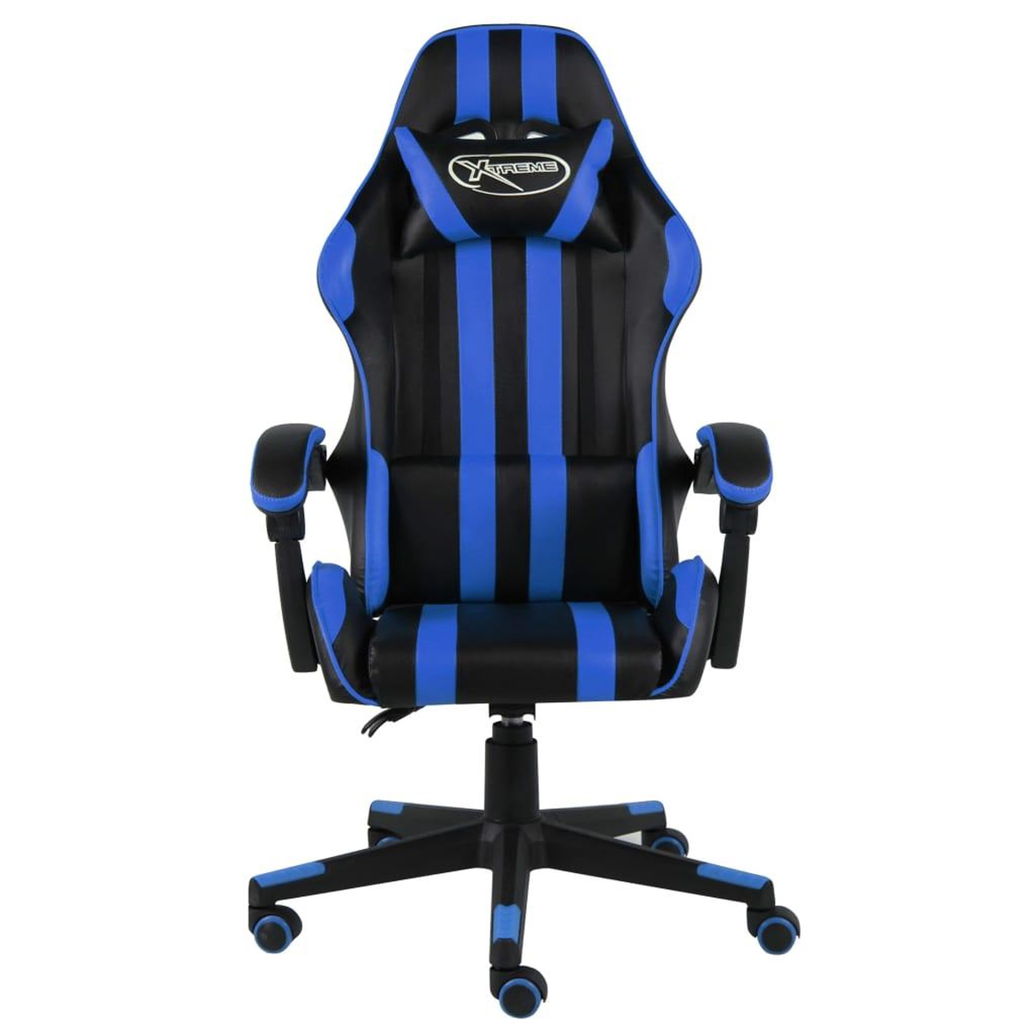 Voir la diapositive 2 : VIDAXL Fauteuil de jeux video Noir et bleu Similicuir