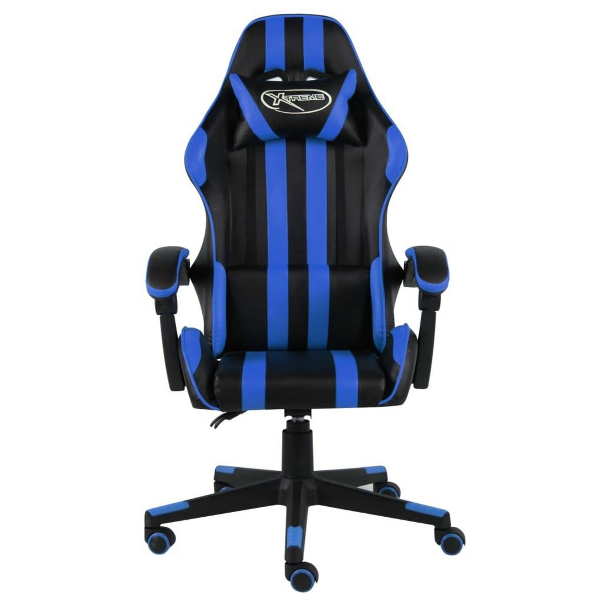 VIDAXL Fauteuil de jeux video Noir et bleu Similicuir
