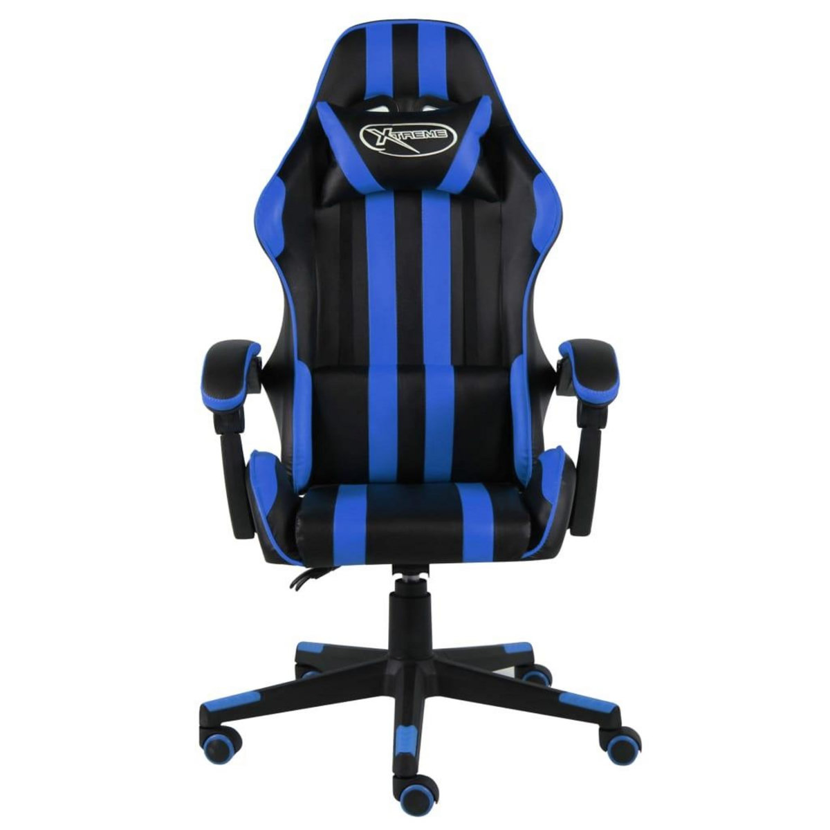 VIDAXL Fauteuil de jeux video Noir et bleu Similicuir