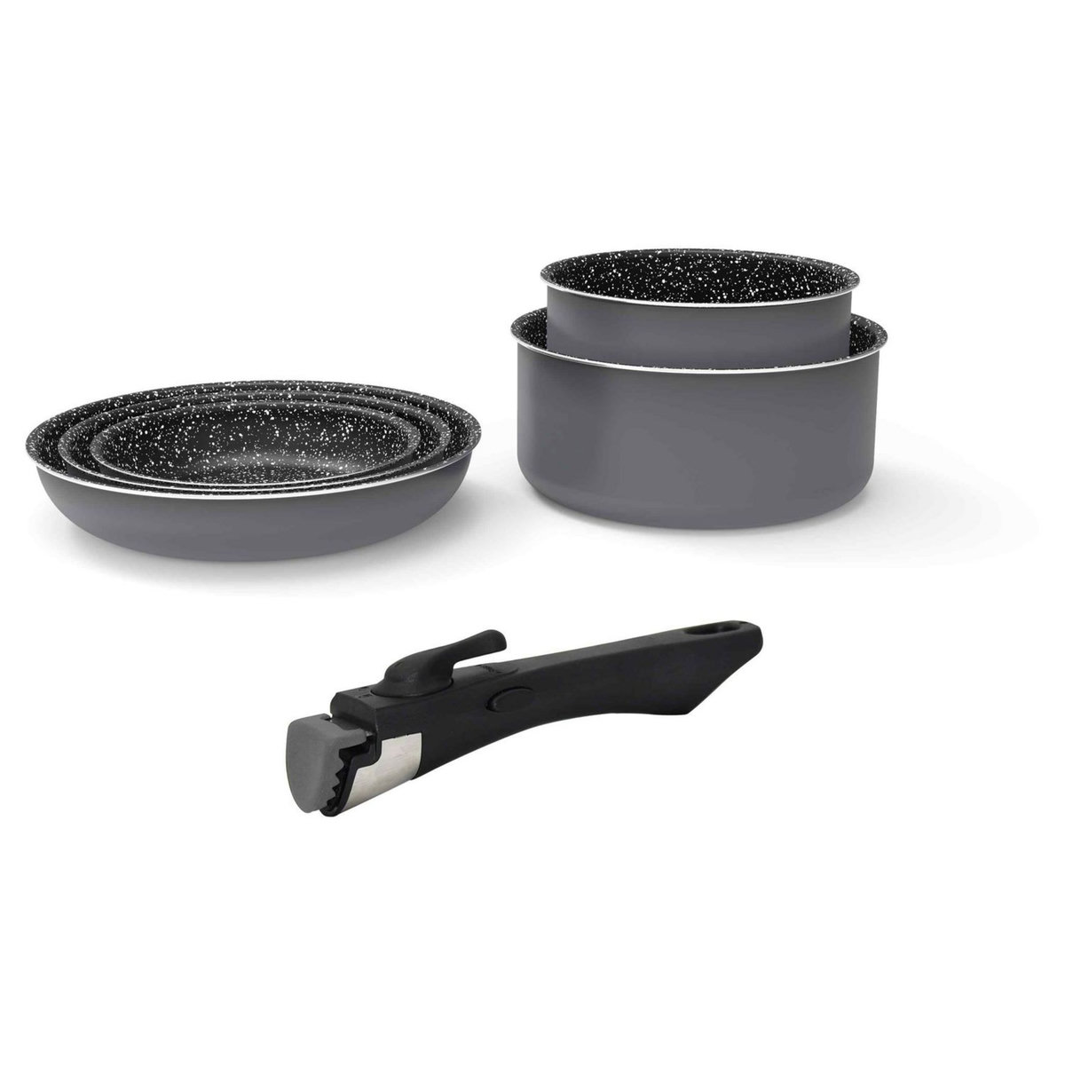 ACTUEL Batterie de cuisine de 6 pièces induction gris en aluminium