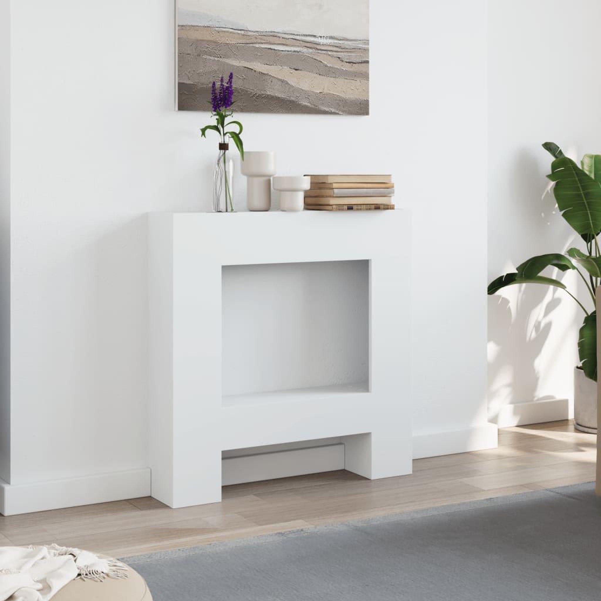 Voir la diapositive 3 : VIDAXL Cadre de cheminee blanc 81x18x82 cm bois d'ingenierie