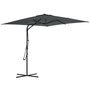 Voir la diapositive 1 : OUTSUNNY Parasol déporté carré dim. 2,5 x 2,5 m piètement inclus métal époxy polyester haute densité anthracite