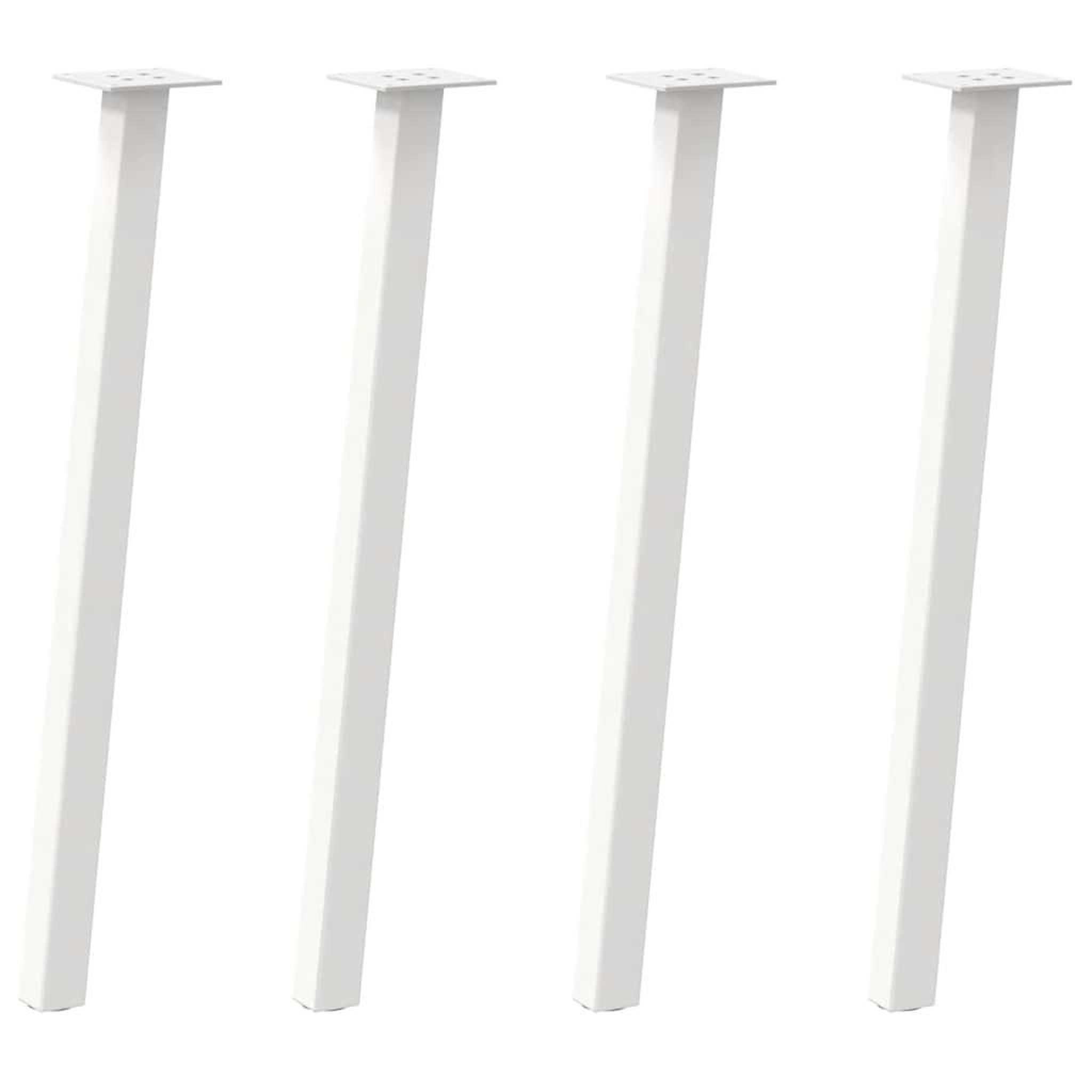 Voir la diapositive 2 : VIDAXL Pieds de table basse 4 pcs blanc 72 cm acier