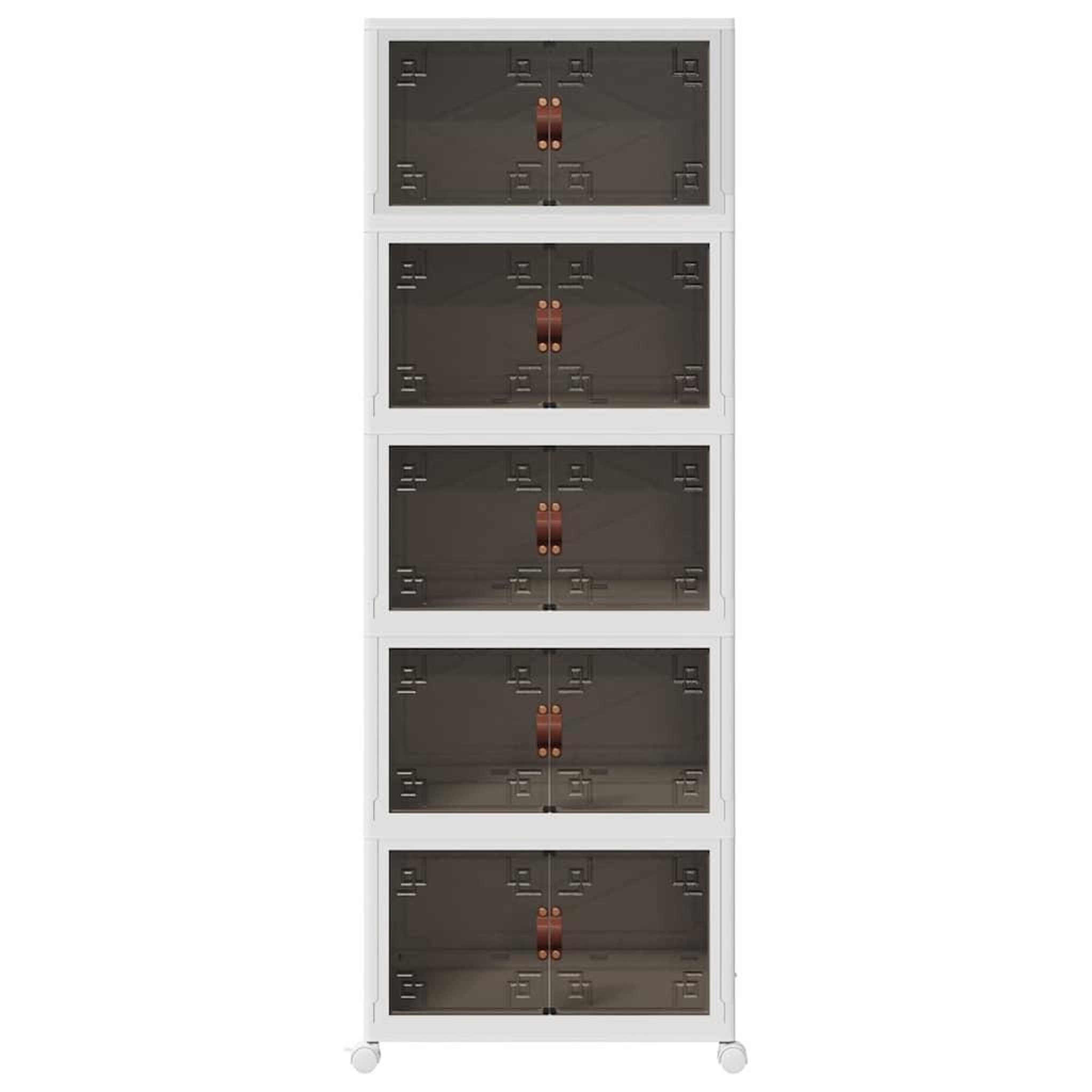 Voir la diapositive 4 : VIDAXL Boîte de rangement empilable avec roues a 5 niveaux 75 L