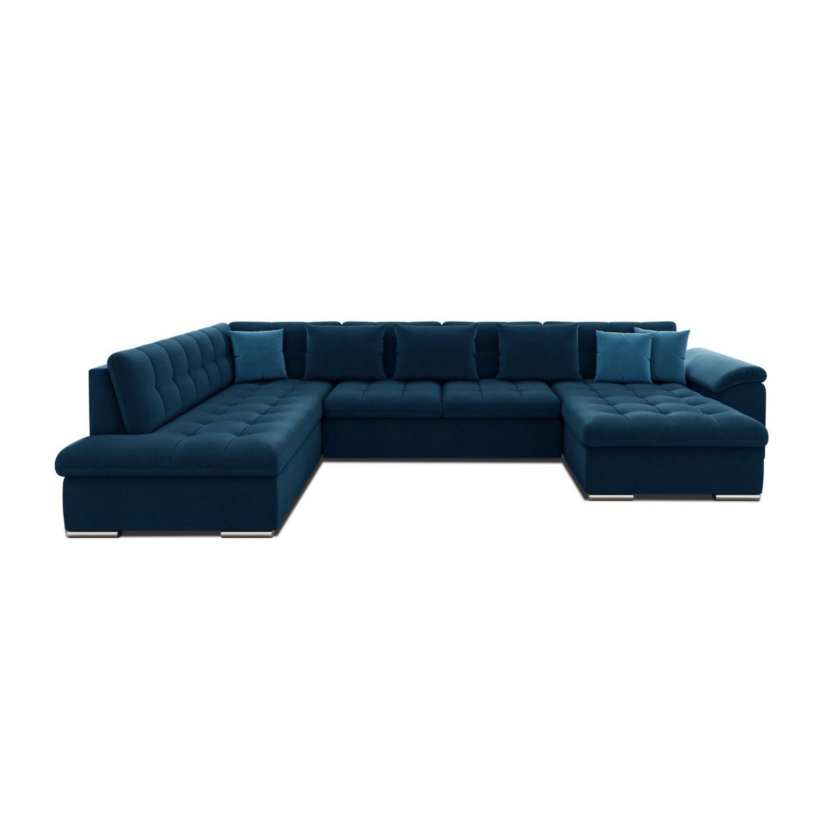 BEST MOBILIER Chuck - canapé panoramique xxl - convertible avec coffre - 7 places - gauche