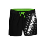 FREEGUN Boardshort court garçon ceinture demi-élastiquée Eclair. Coloris disponibles : Noir
