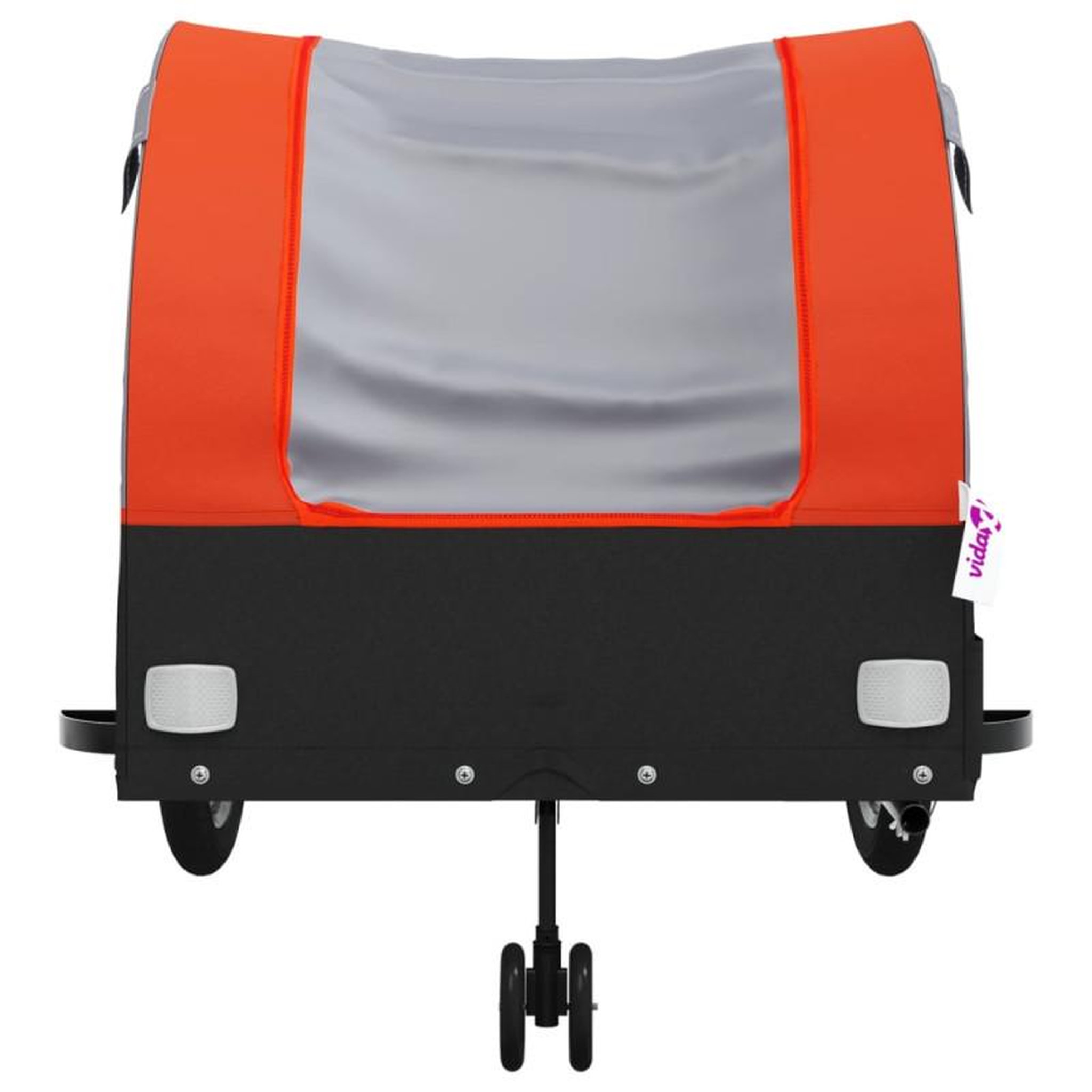 Voir la diapositive 6 : VIDAXL Remorque de vélo noir et orange 45 kg fer