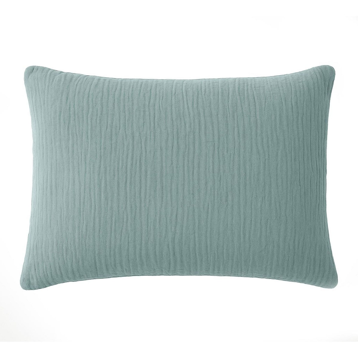 BATON ROUGE Taie d'oreiller 100% gaze de coton lavé bleu givrée