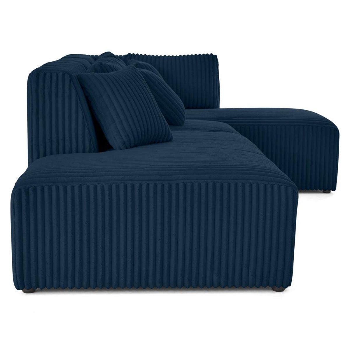 LISA DESIGN Victoire - canapé modulable d'angle droit 5 places en velours côtelé grosses côtes