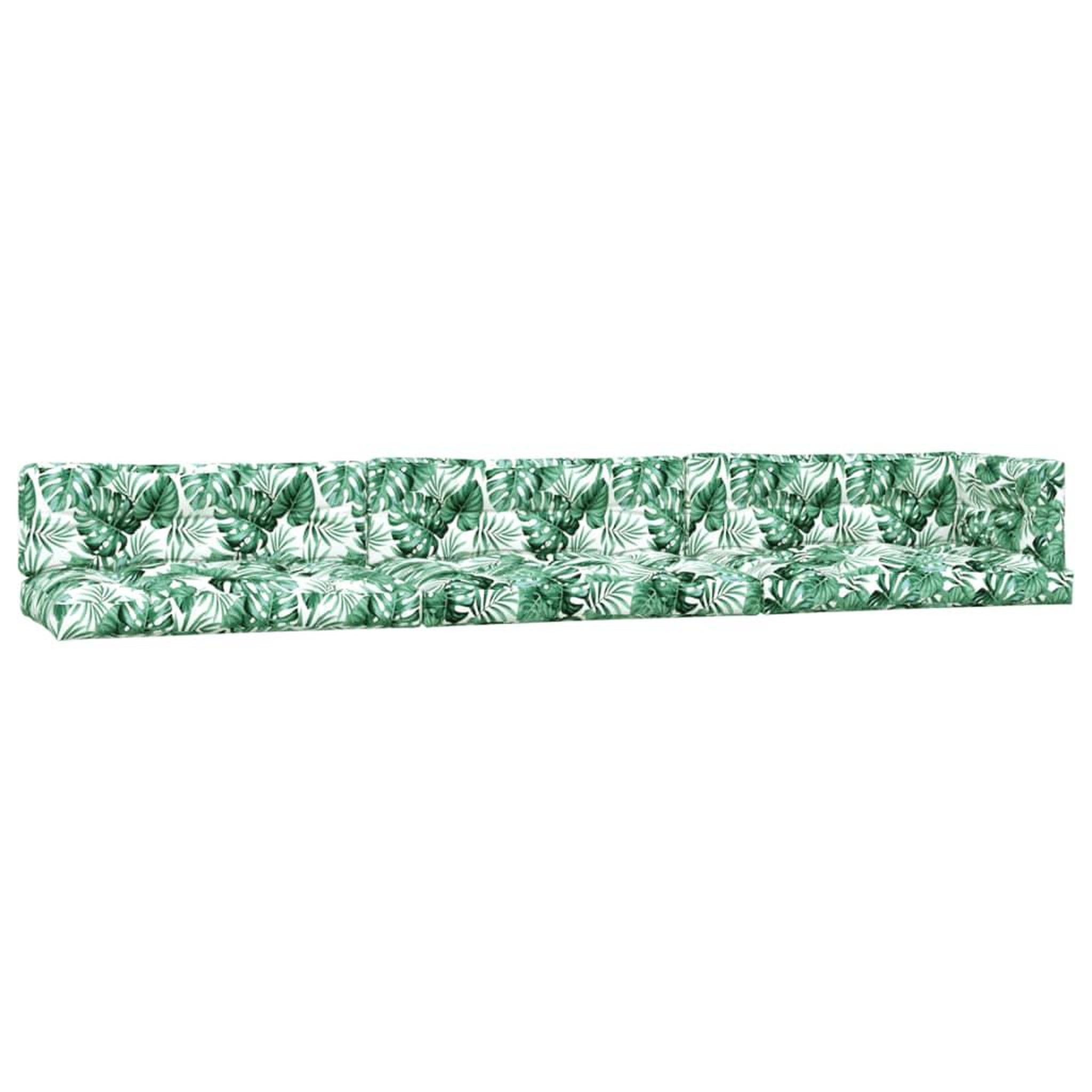 Voir la diapositive 2 : VIDAXL Coussins de palette lot de 7 motif de feuilles tissu