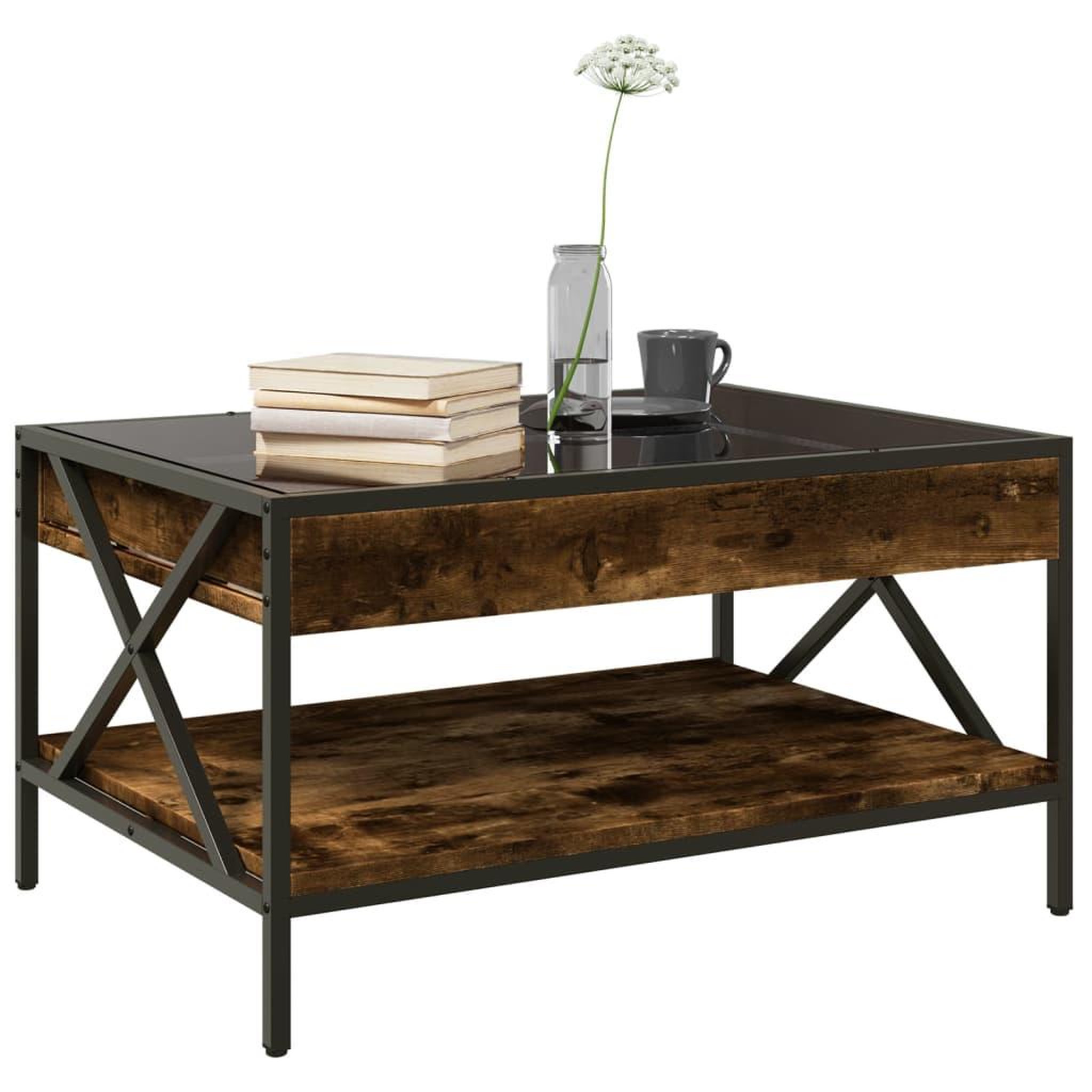 Voir la diapositive 5 : VIDAXL Table basse avec LED Infinity chene fume 70x50x38 cm