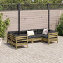 Voir la diapositive 3 : VIDAXL Salon de jardin 6 pcs avec coussins bois de pin impregne
