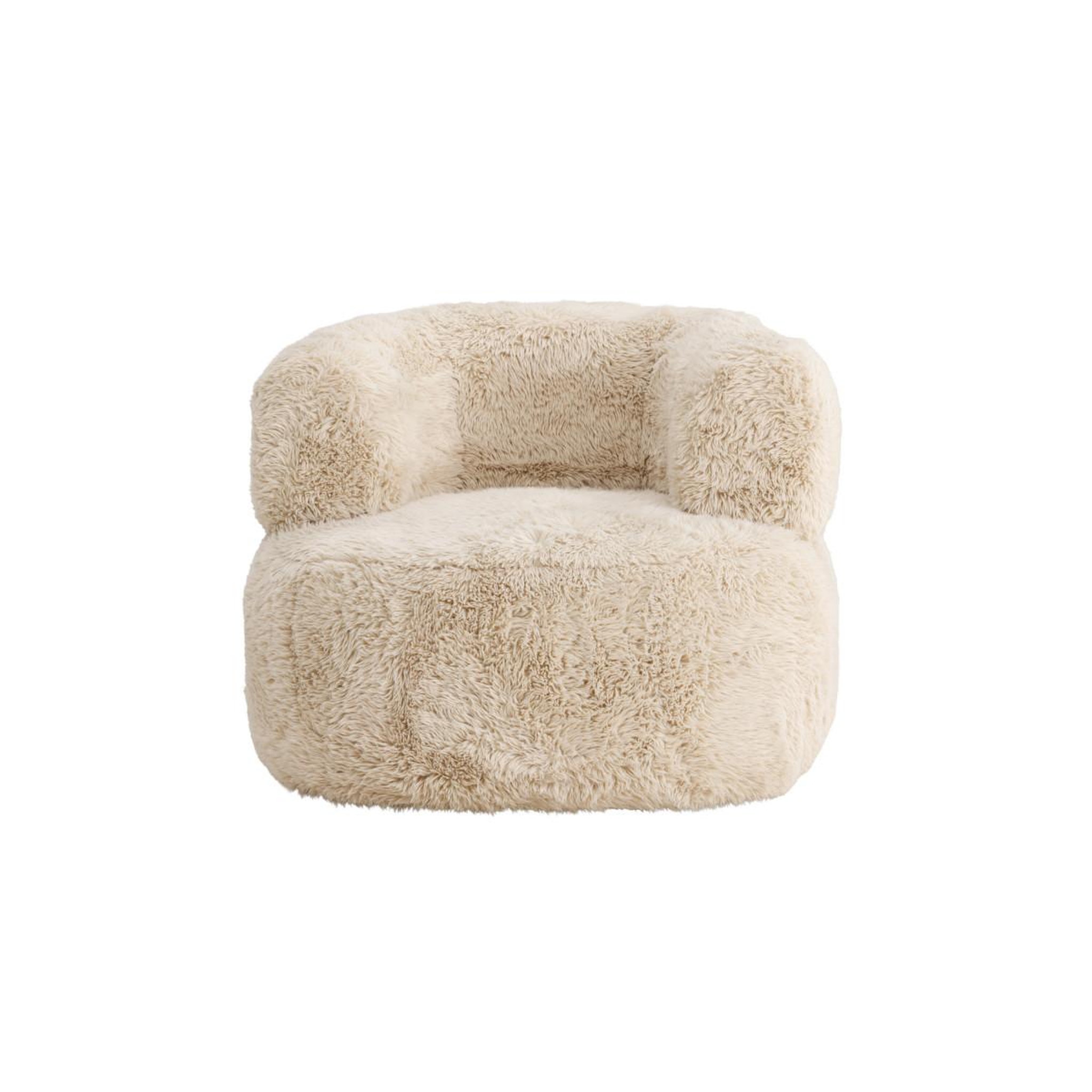 Voir la diapositive 2 : Paris Prix Fauteuil design effet fourrure  gert  87cm blanc