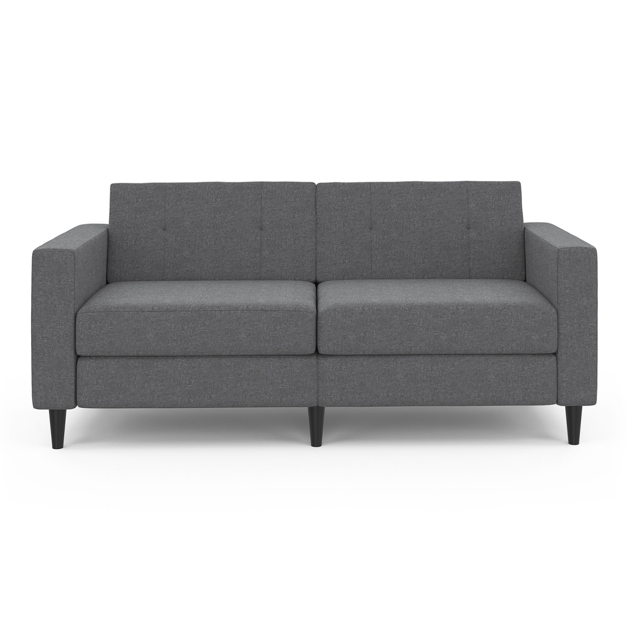 Voir la diapositive 3 : ID MARKET Canapé droit 3 places callie en tissu gris anthracite