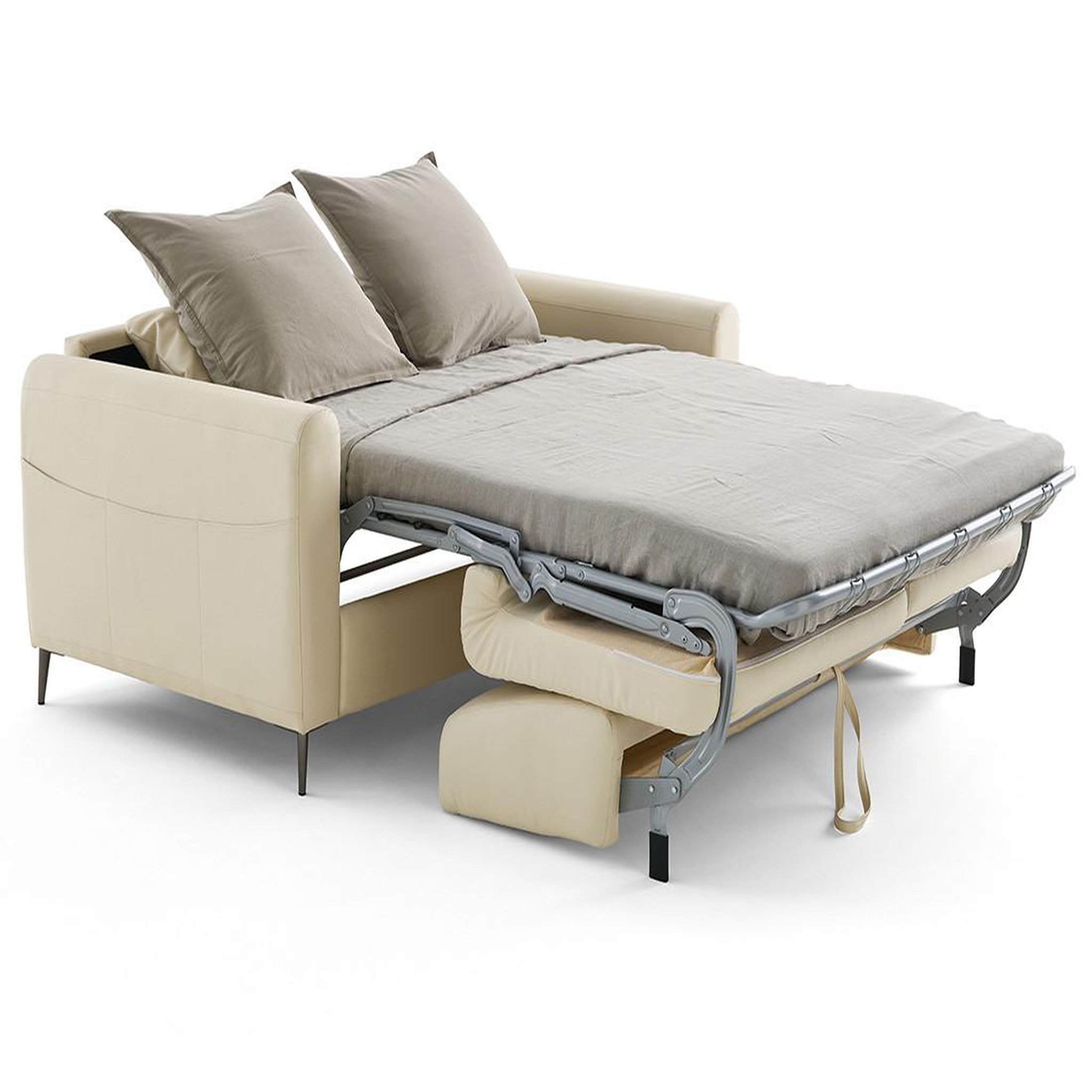 Voir la diapositive 2 : LISA DESIGN Owen - canapé 3 places convertible express couchage quotidien 140 cm matelas 12 cm en simili