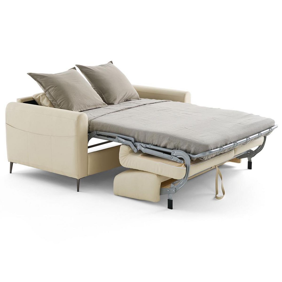 LISA DESIGN Owen - canapé 3 places convertible express couchage quotidien 140 cm matelas 12 cm en simili
