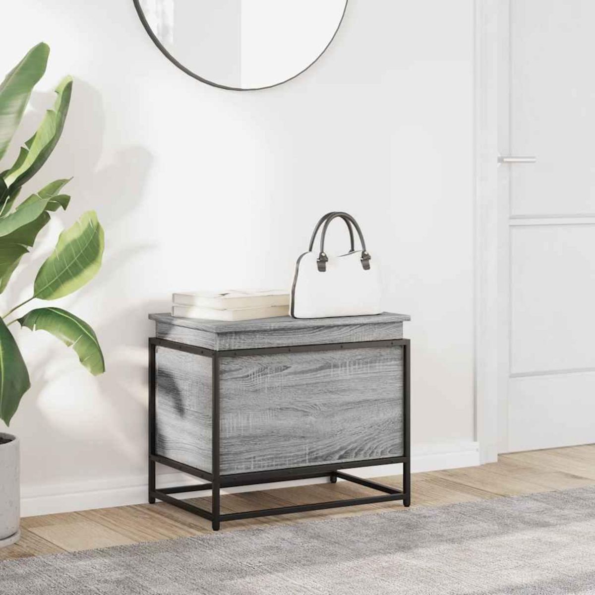 VIDAXL Boîte de rangement avec couvercle sonoma gris bois d'ingenierie