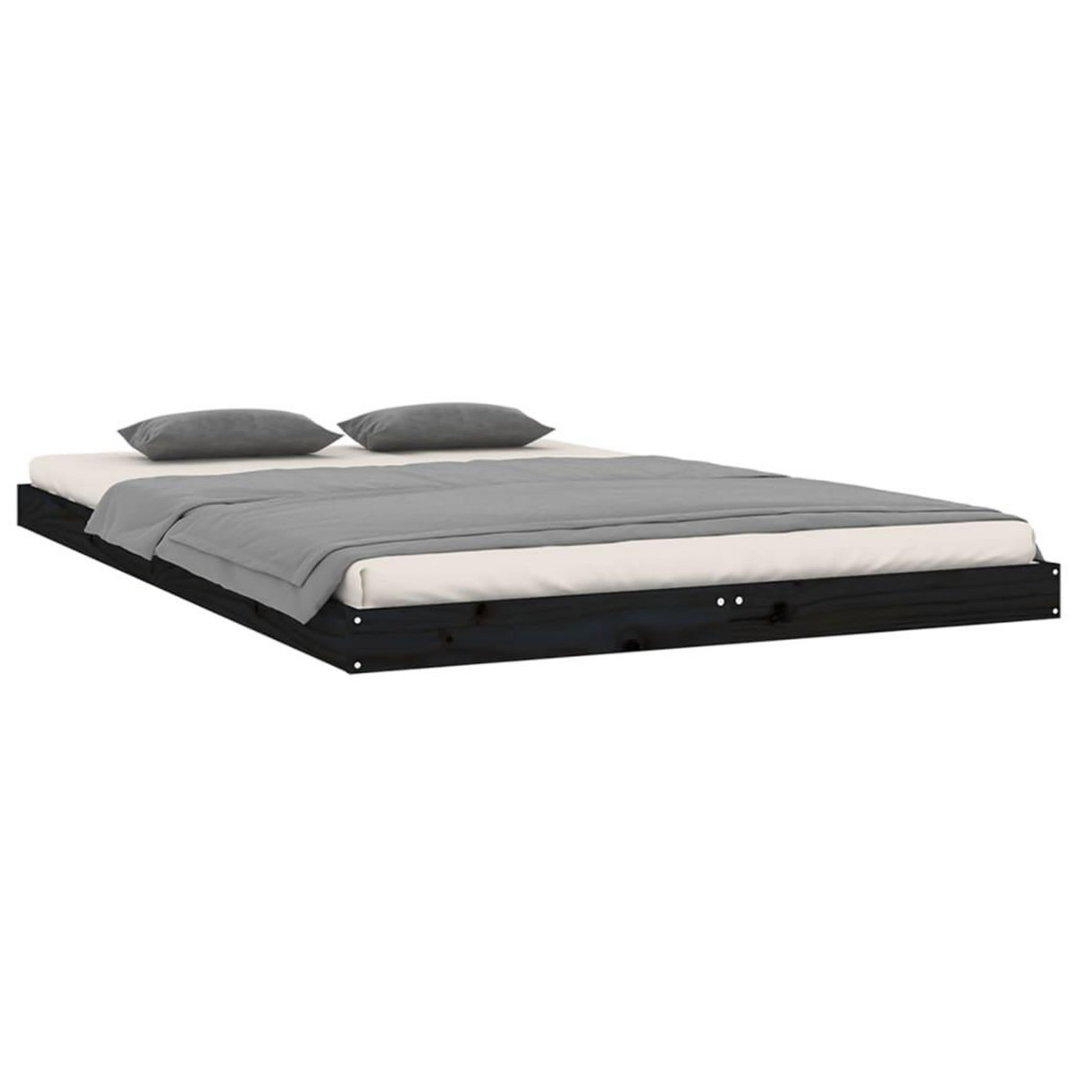 VIDAXL Cadre de lit sans matelas noir 120x200 cm bois de pin massif