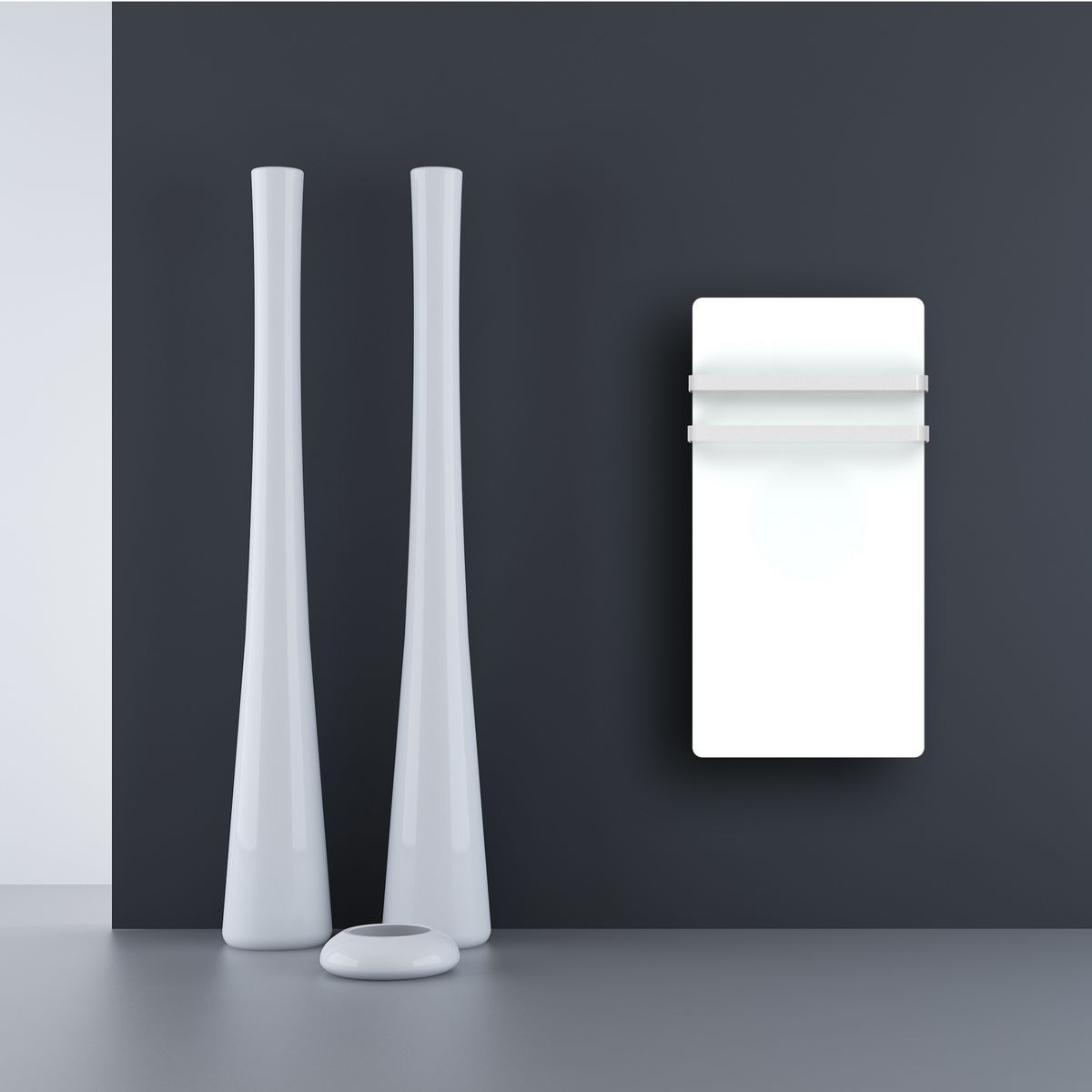 CARRERA Sèche-serviettes électrique 1000W à rayonnement en verre blanc