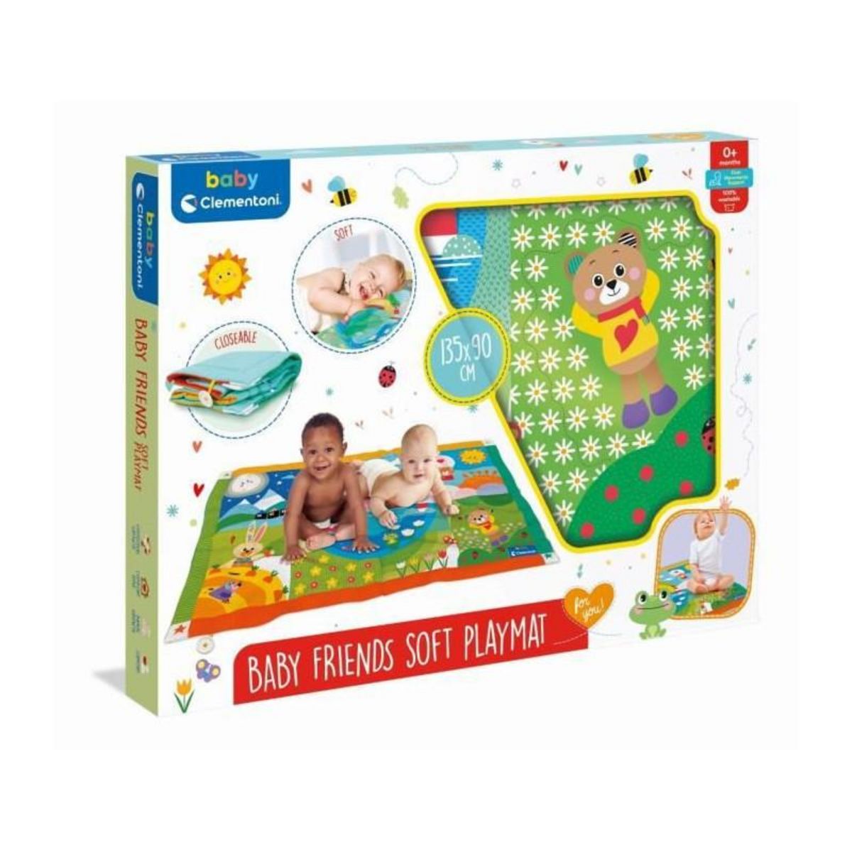 CLEMENTONI Tapis Matelassé (135x90cm) - Tapis d'Eveil - Tapis Baby Friends - Clementoni - Des la Naissance