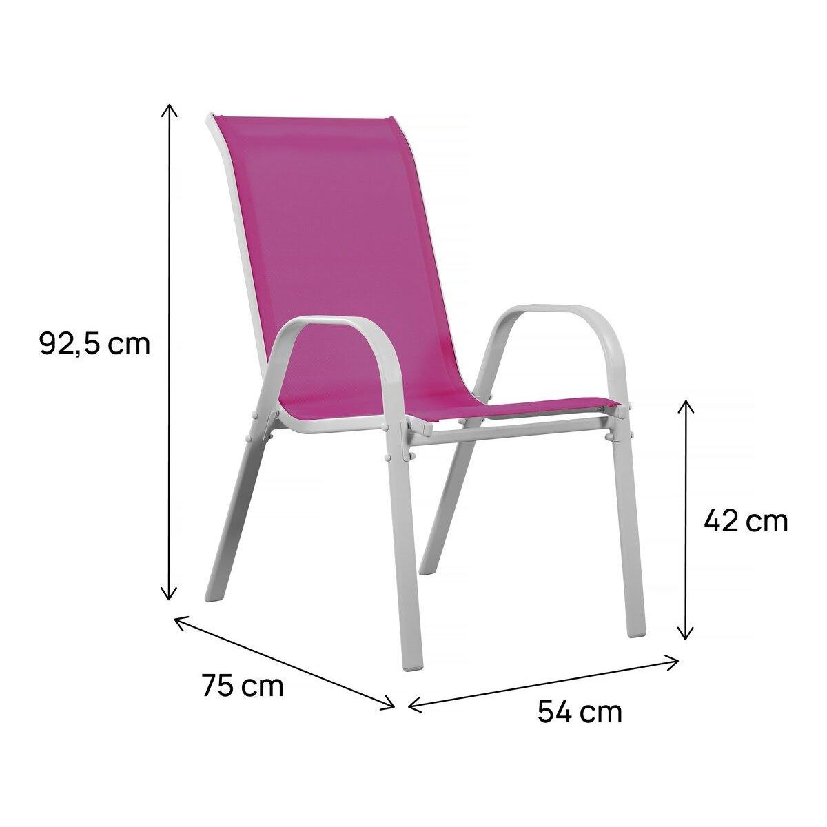 Habitat et Jardin Fauteuil jardin Textilène  Cordoba  - Phoenix - Rose - Lot de 2