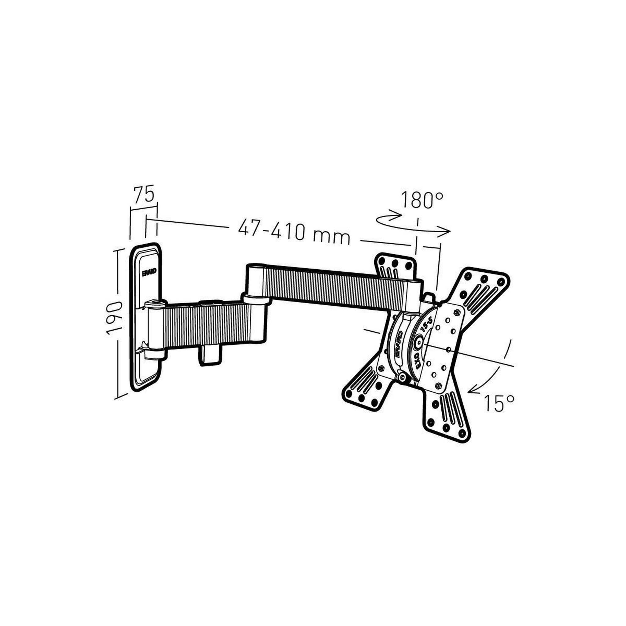 Voir la diapositive 3 : Erard Support mural inclinable/orientable pour écran 15 à 37 - 048320