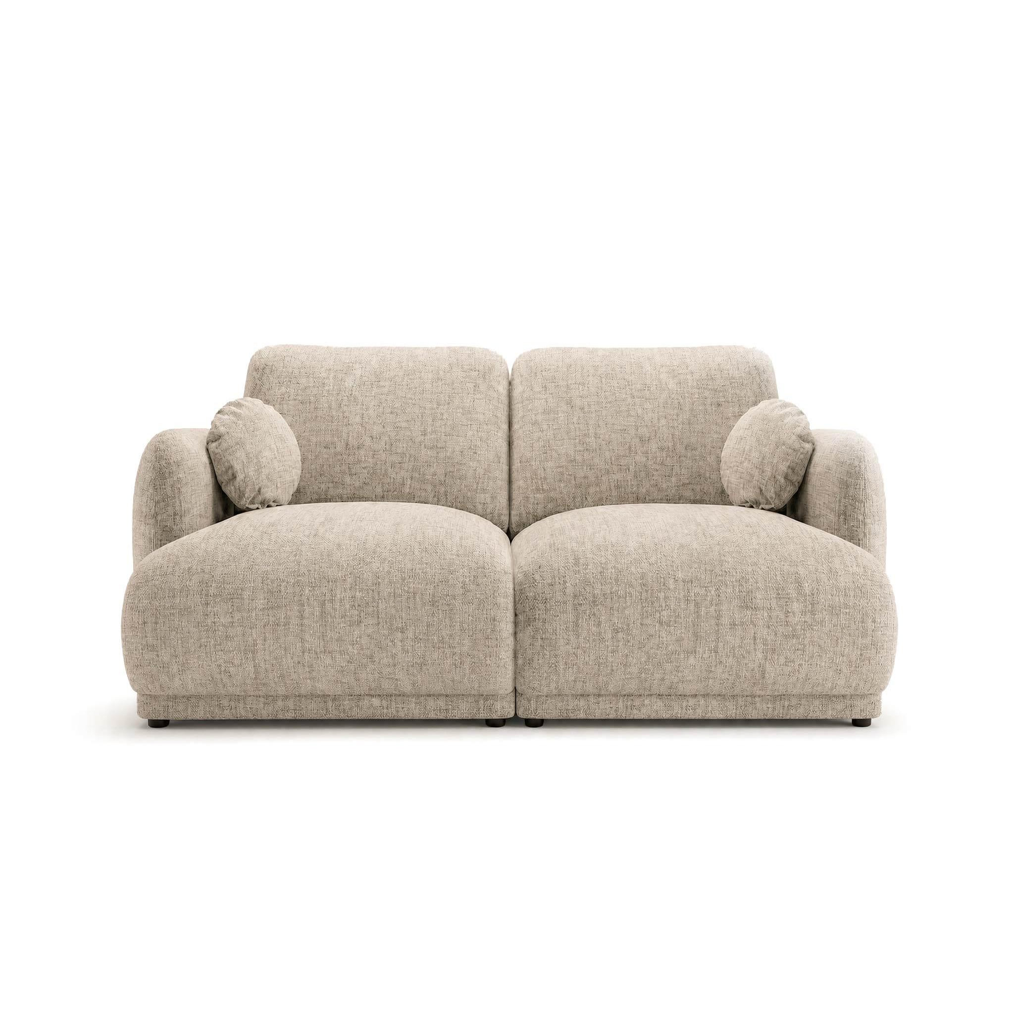 Voir la diapositive 1 : BEST MOBILIER Pietro - canapé droit 3 places en tissu texturé