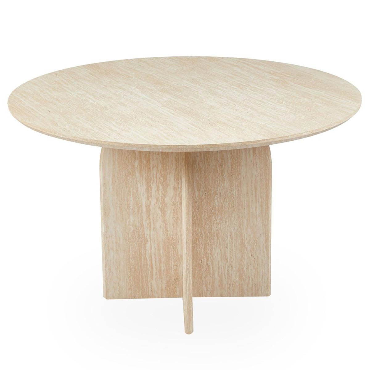 Paris Prix Table à Manger Effet Travertin  Mindy  120cm Beige