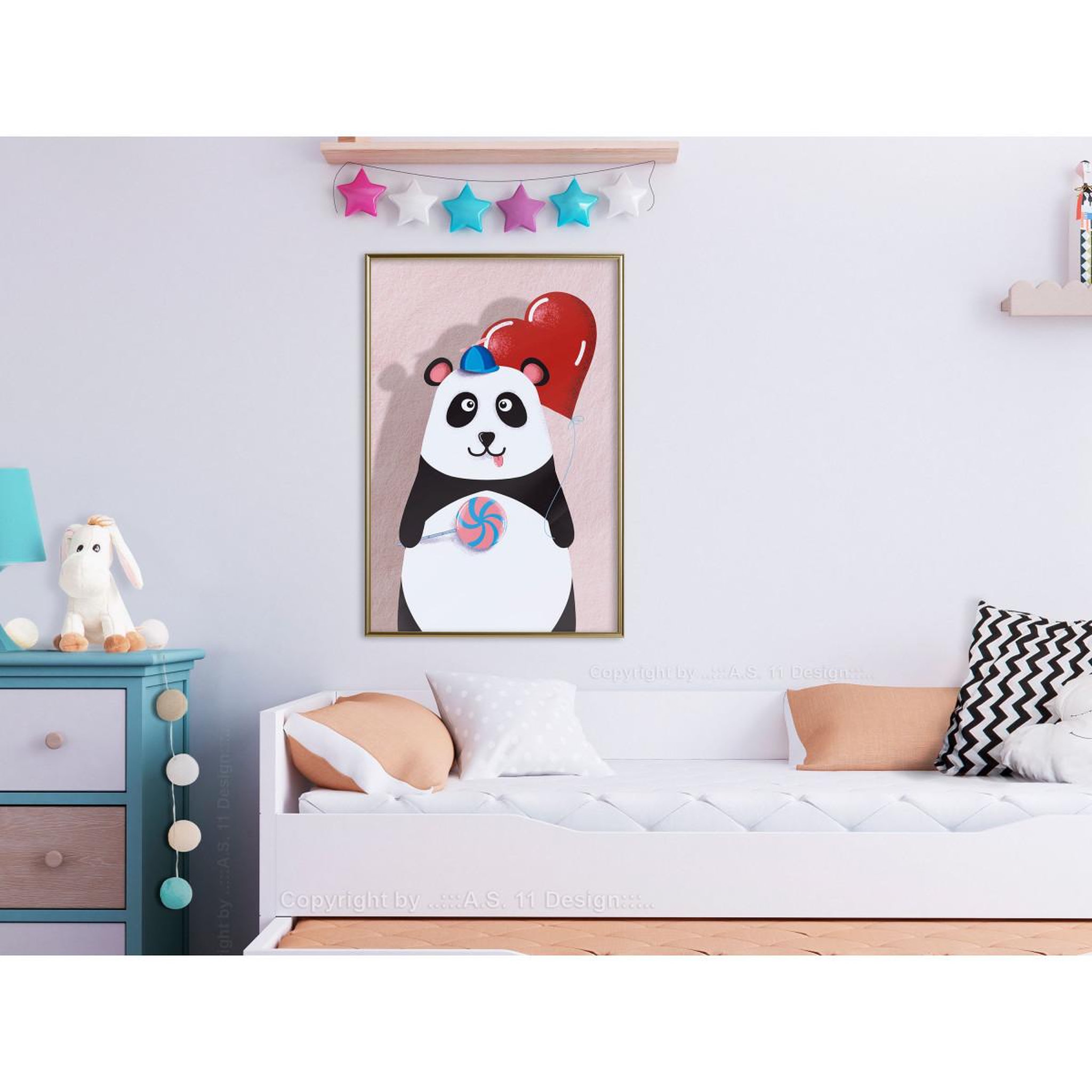 Voir la diapositive 2 : Paris Prix Affiche Murale Encadrée  Happy Panda
