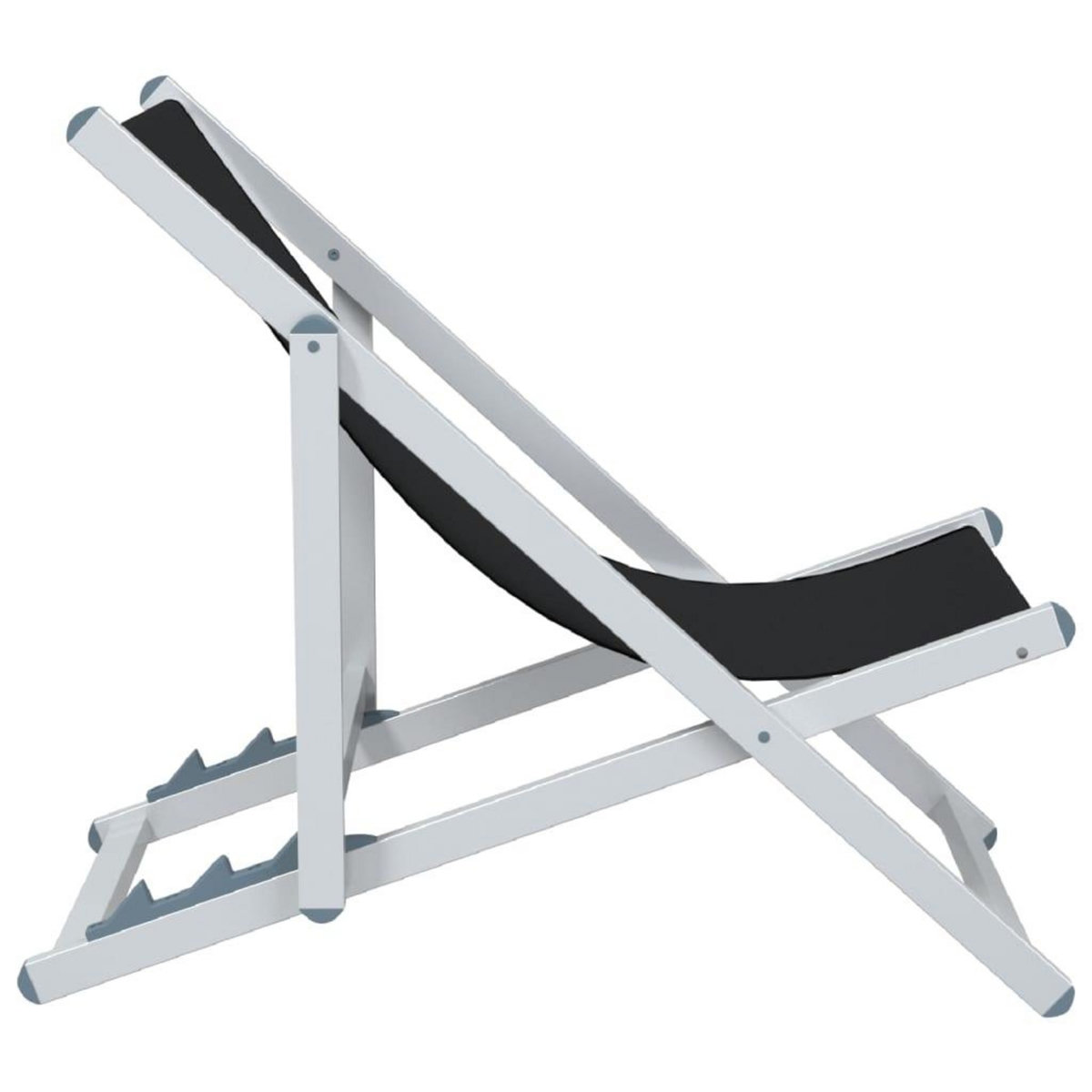 VIDAXL Chaises de plage pliantes lot de 2 noir aluminium et textilene