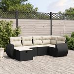 VIDAXL Salon de jardin 6 pcs avec coussins noir resine tressee