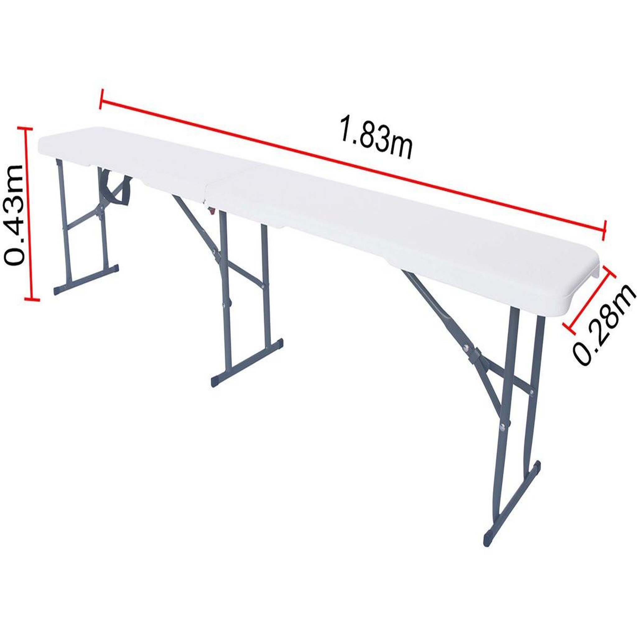 Voir la diapositive 2 : Habitat et Jardin Banc pliant en métal  Foldy  - 183 x 29 x 42 cm - Blanc