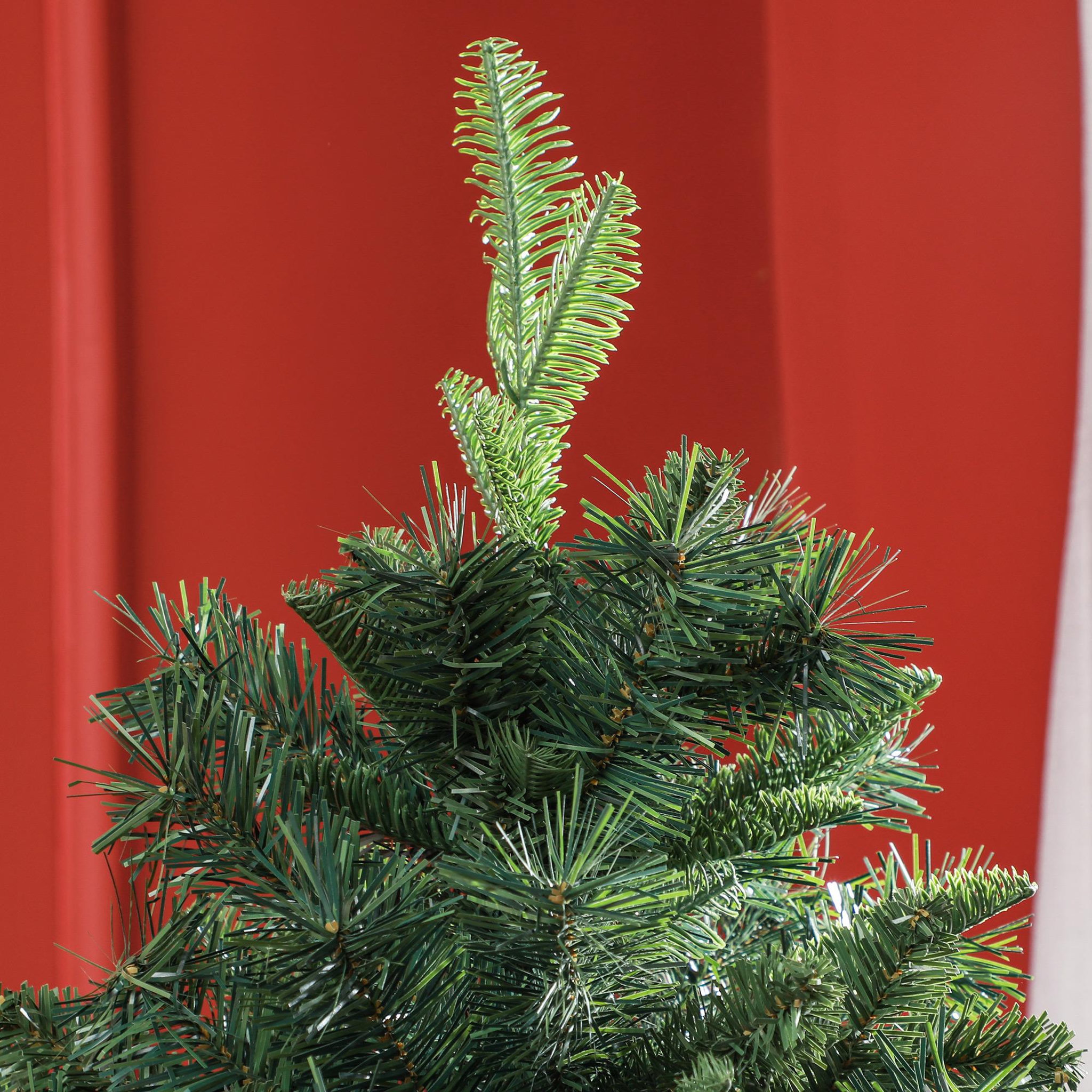 Voir la diapositive 4 : HOMCOM Sapin de noël artificiel h.180 cm 1061 branches épines grand réalisme métal pvc pe vert
