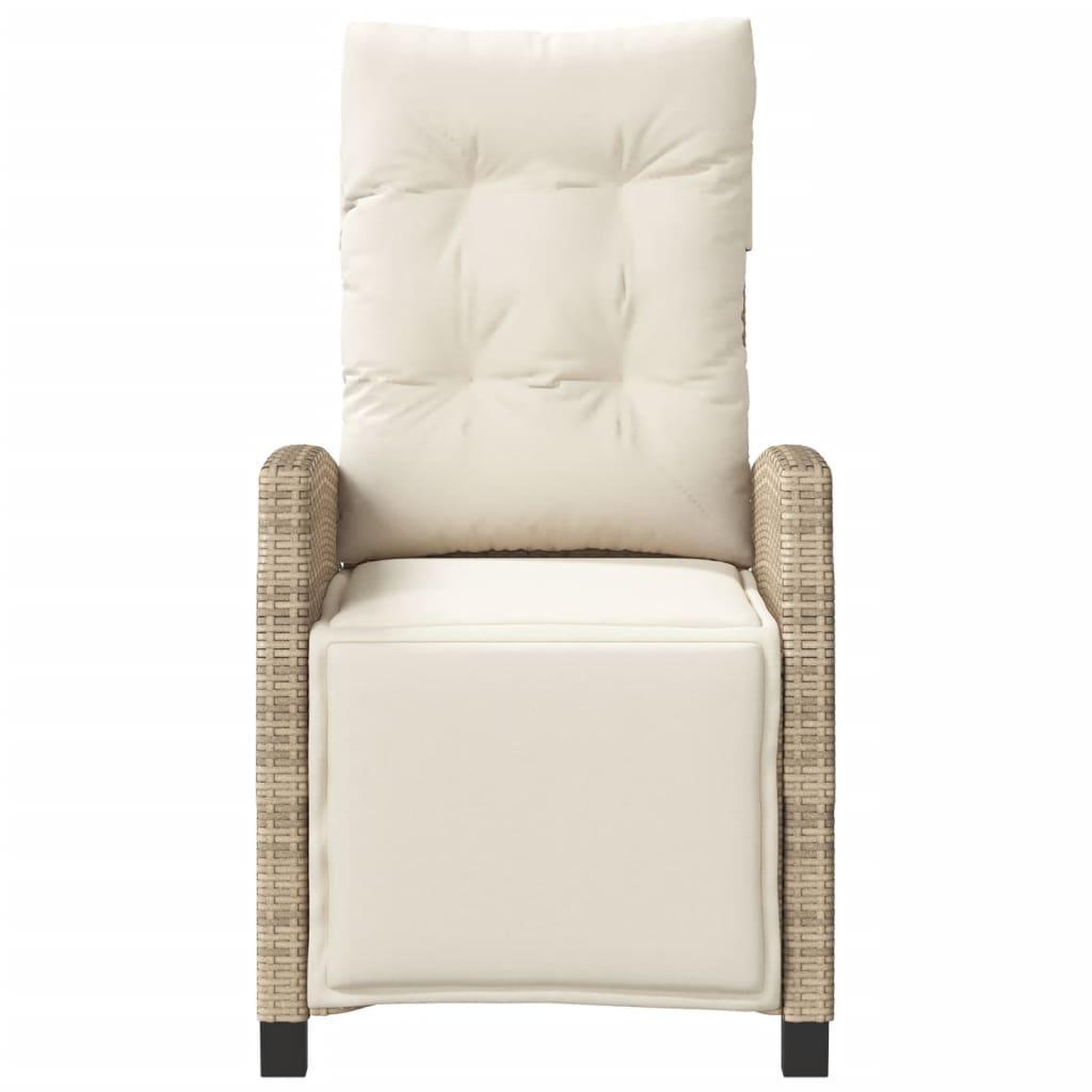 Voir la diapositive 4 : VIDAXL Chaise inclinable de jardin et repose-pied beige resine tressee