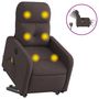 Voir la diapositive 2 : VIDAXL Fauteuil inclinable de massage electrique Marron fonce Tissu