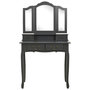 Voir la diapositive 3 : VIDAXL Ensemble de coiffeuse avec tabouret Gris 80x69x141 cm Paulownia