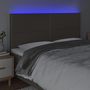 Voir la diapositive 3 : VIDAXL Tete de lit a LED Taupe 200x5x118/128 cm Tissu