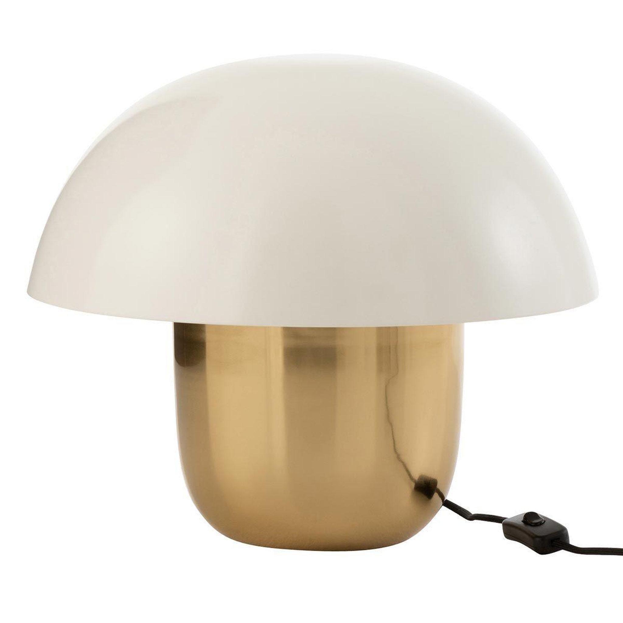 J-LINE Lampe à poser  champignon métal  50cm blanc & or