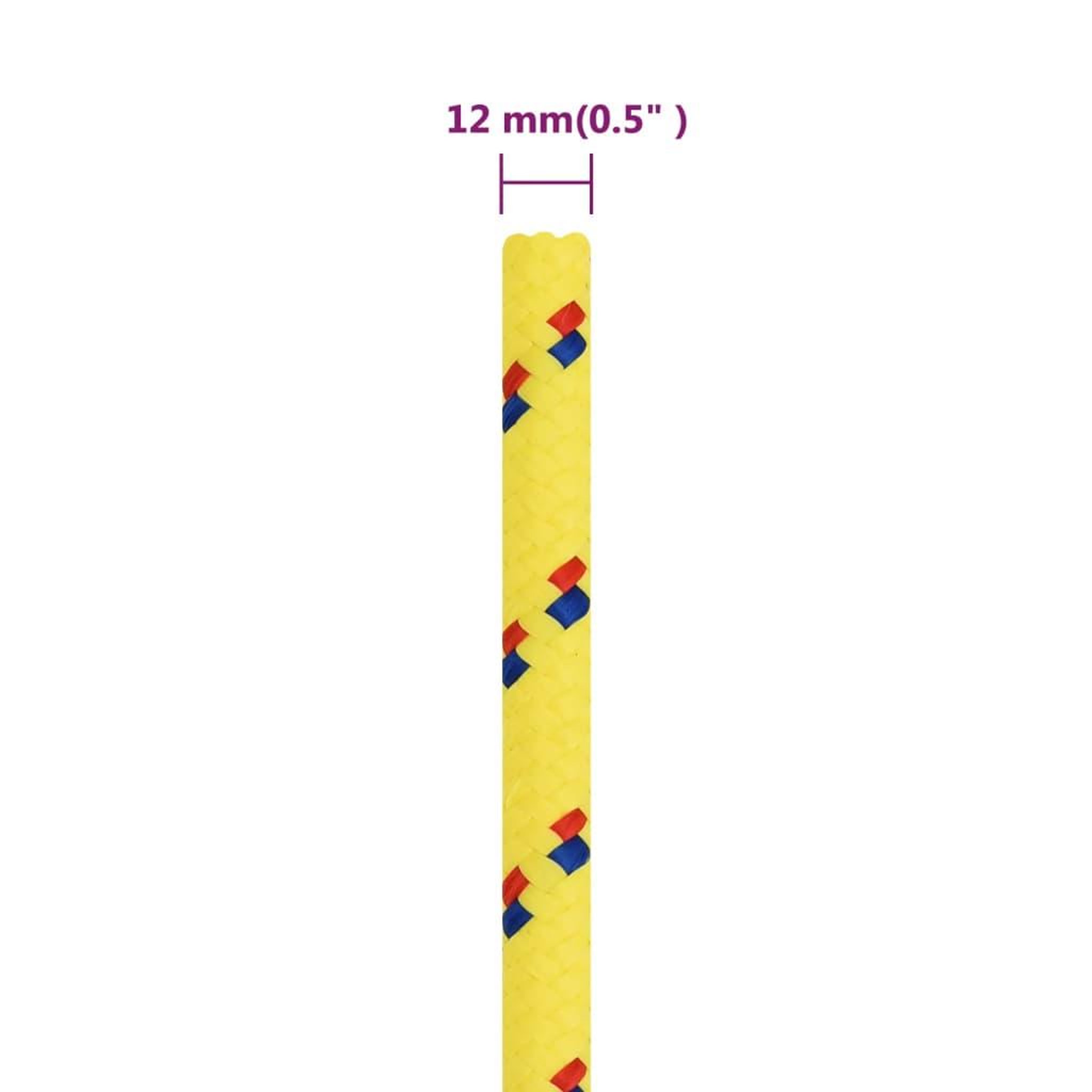 Voir la diapositive 6 : VIDAXL Corde de bateau Jaune 12 mm 25 m Polypropylene