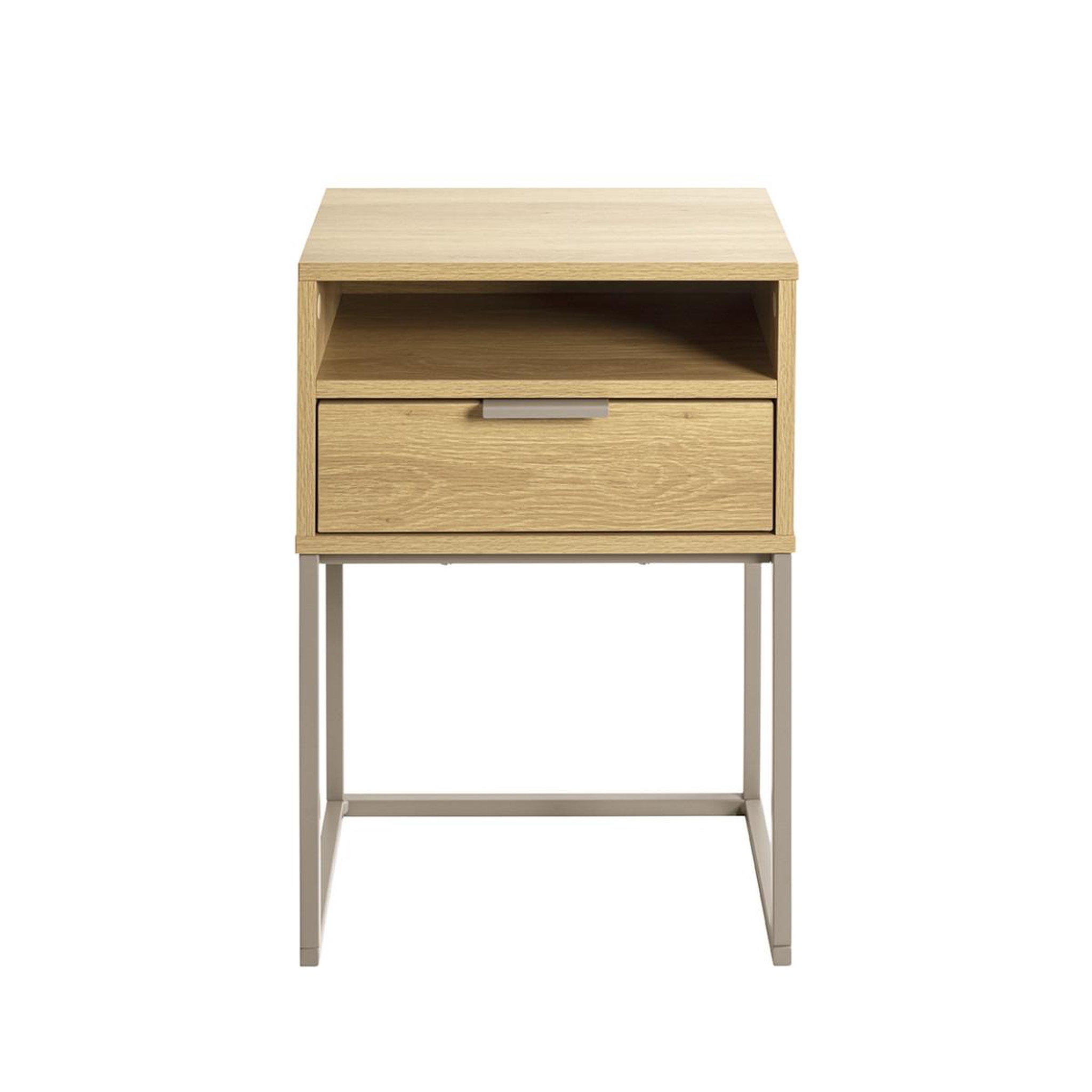 Voir la diapositive 2 : Paris Prix Table de chevet avec tiroir  malmö  60cm chêne & beige
