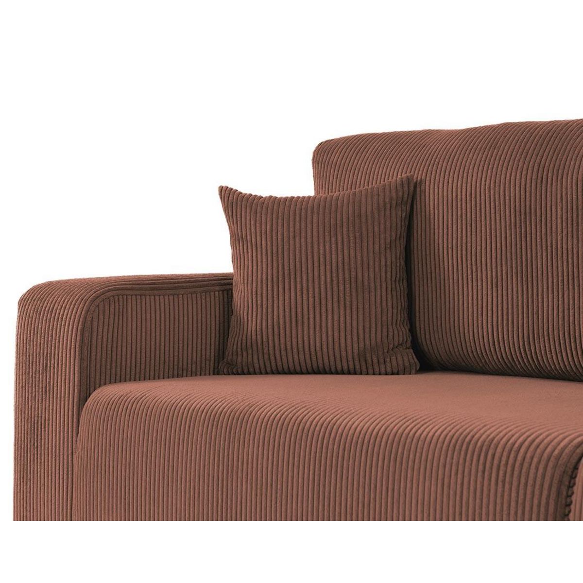 BEST MOBILIER Artemisa - canapé droit 3 places convertible avec coffre en velours côtelé