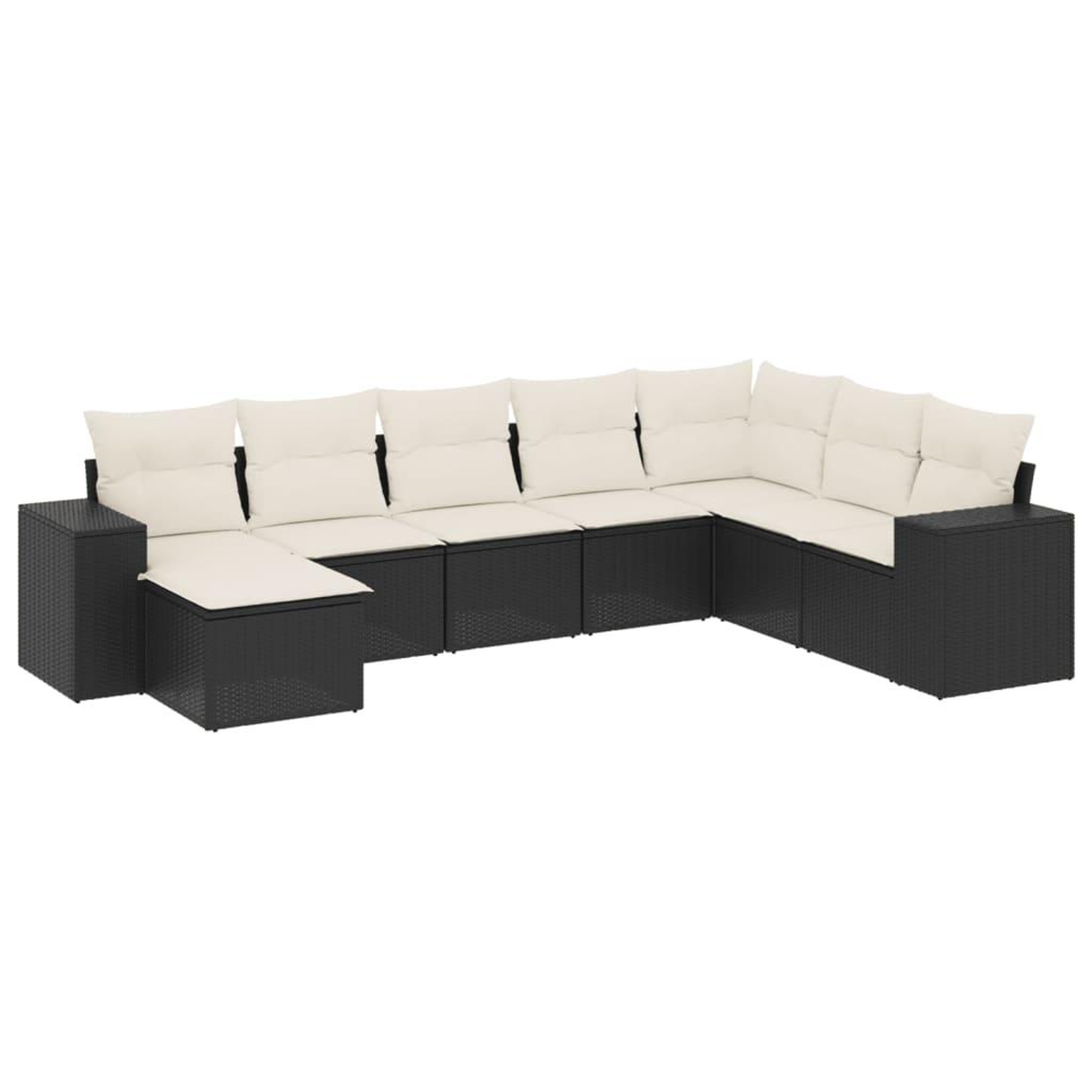 Voir la diapositive 2 : VIDAXL Salon de jardin 8 pcs avec coussins noir resine tressee