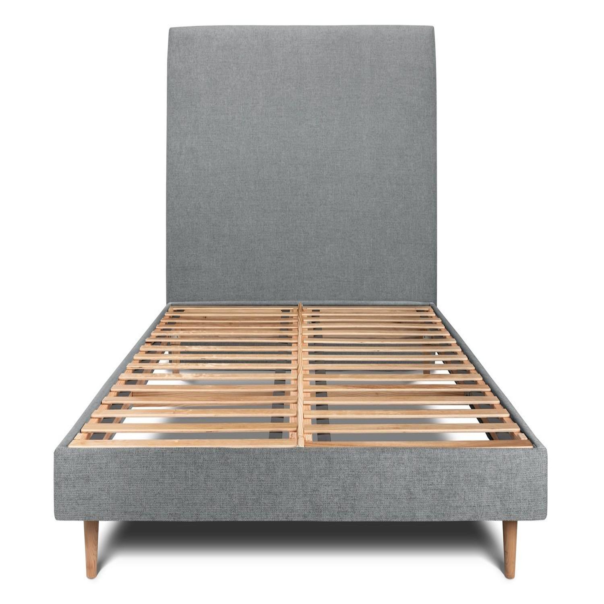 Sommeil de Plomb Lit avec tête de lit tapissier tissu et sommier kit - Hauteur totale : 29cm. Coloris disponibles : Beige, Marron, Noir, Jaune, Vert, Bleu, Gris