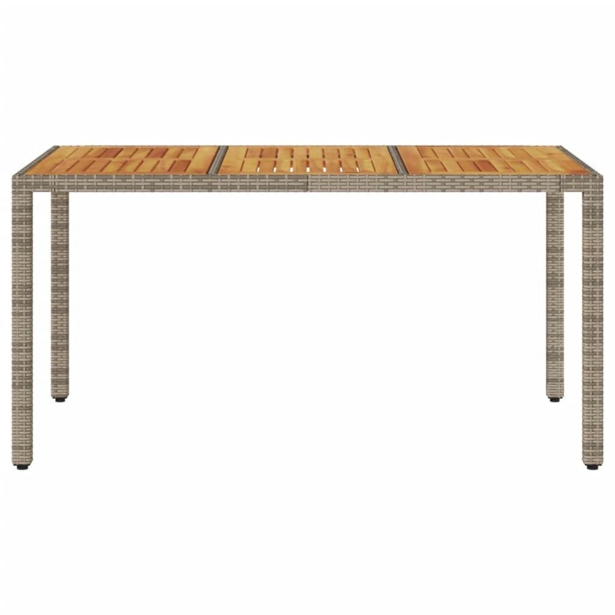 VIDAXL Table de jardin et dessus en bois d'acacia gris resine tressee